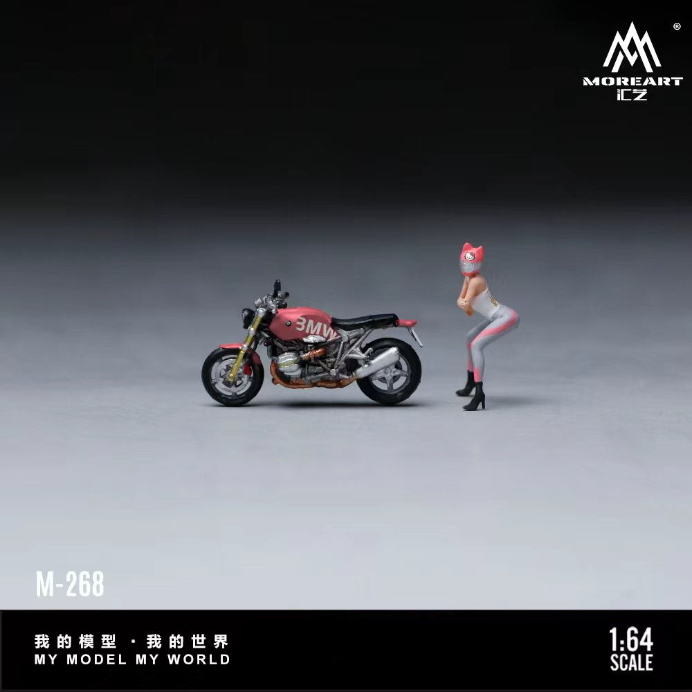[Preorder] MoreArt 1:64 BMW PINK CAT EAR FEMALE RIDER FIGURE SET MO222268