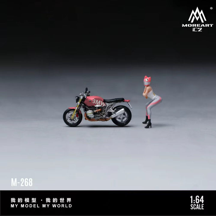 [Preorder] MoreArt 1:64 BMW PINK CAT EAR FEMALE RIDER FIGURE SET MO222268