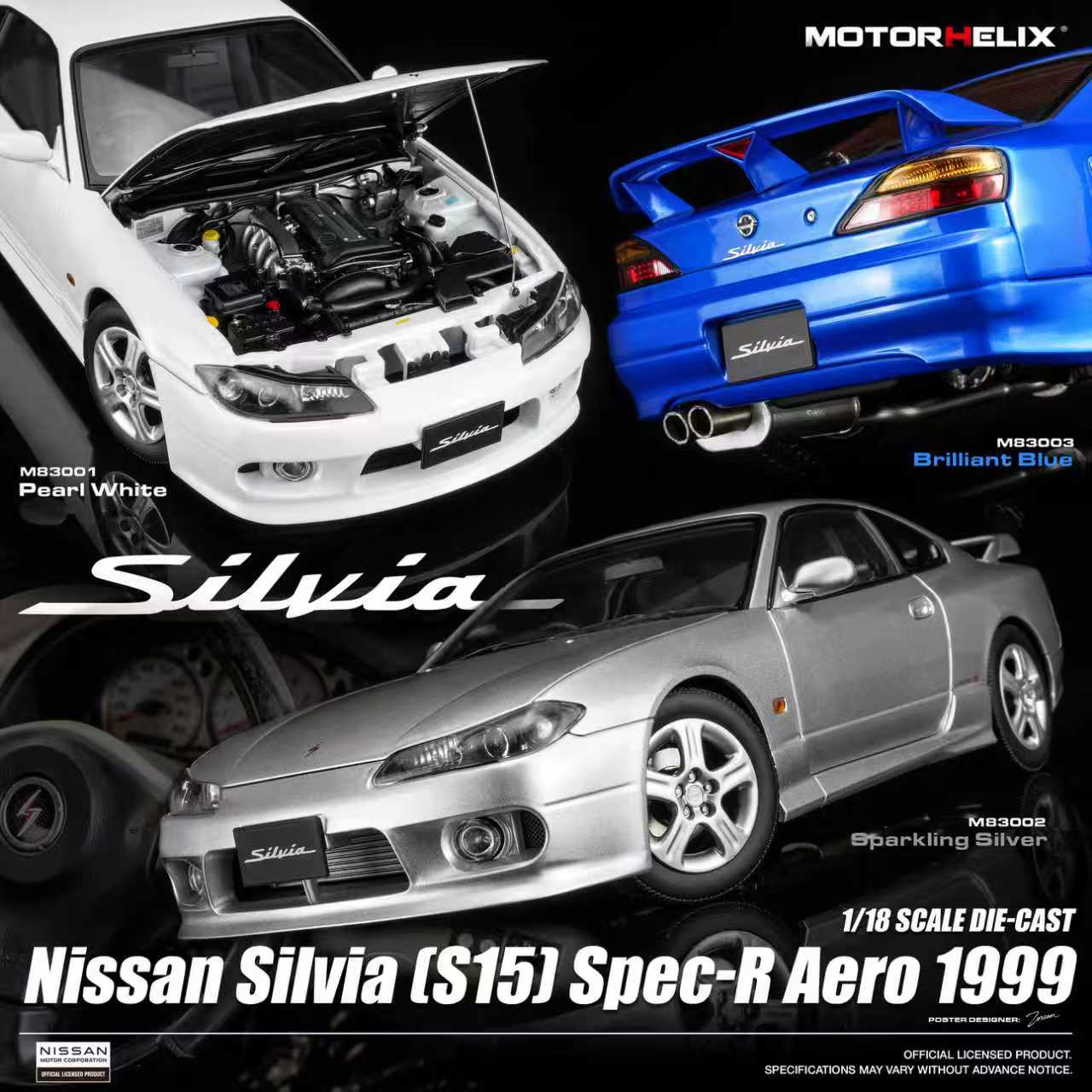 Preorder] MOTORHELIX 1:18 Nissan Silvia S15 Spec-R Aero 1999 (3