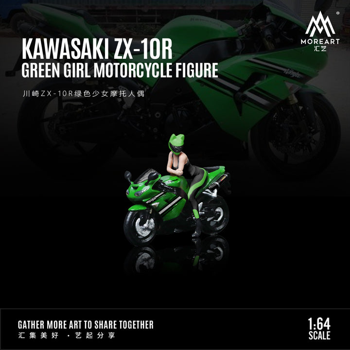 [Preorder] MoreArt 1:64 KAWASAKI ZX-10R Green Girl Motorcycle Doll MO222098