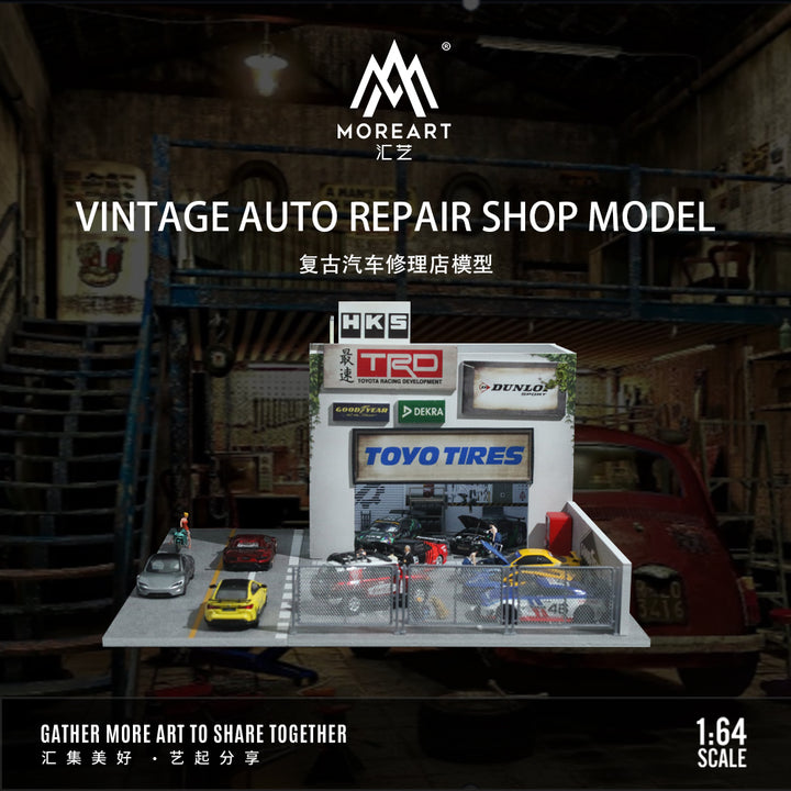 MoreArt 1:64 Vintage Auto Repair Shop Model MO936401