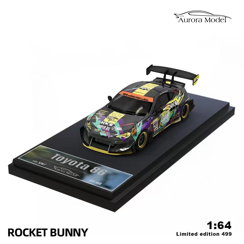 [Preorder] Aurora Model 1:64 Toyota Rocket Bunny GR 86 HKS (2 Variants)