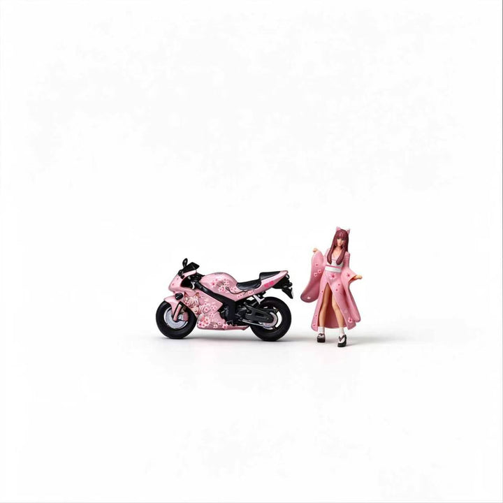 [Preorder] MoreArt 1:64 CHERRY BLOSSOM LIVERY MOTORCYCLE RIDER FIGURE SET MO222280