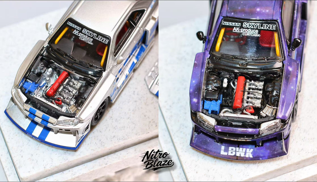[Preorder] Nitro Blaze 1:64 Skyline ER34 LB Super Silhouette Widebody (2 Versions)