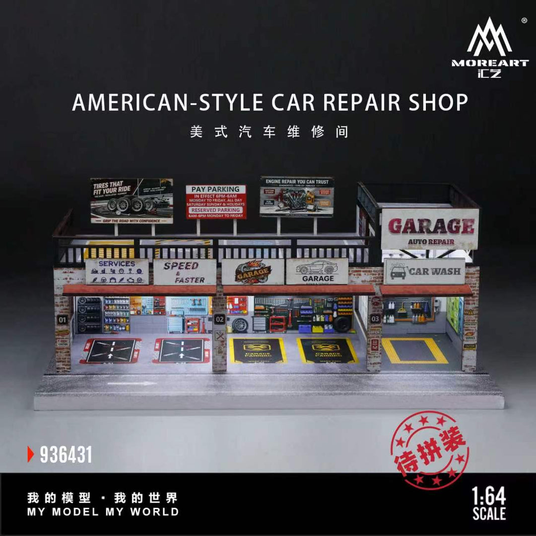 [Preorder] MoreArt 1:64 AMERICAN-STYLE CAR REPAIR SHOP MO936431