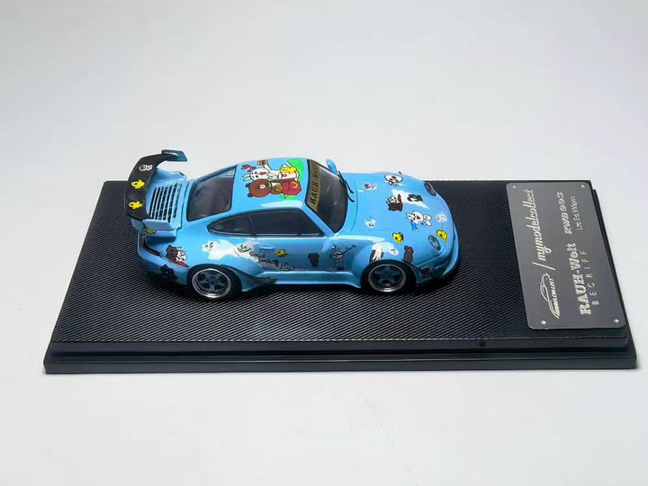 [Preorder] Model Collect 1:64 Porsche RWB993 High Wing Line Friends Cartoon Blue Livery MC640023I