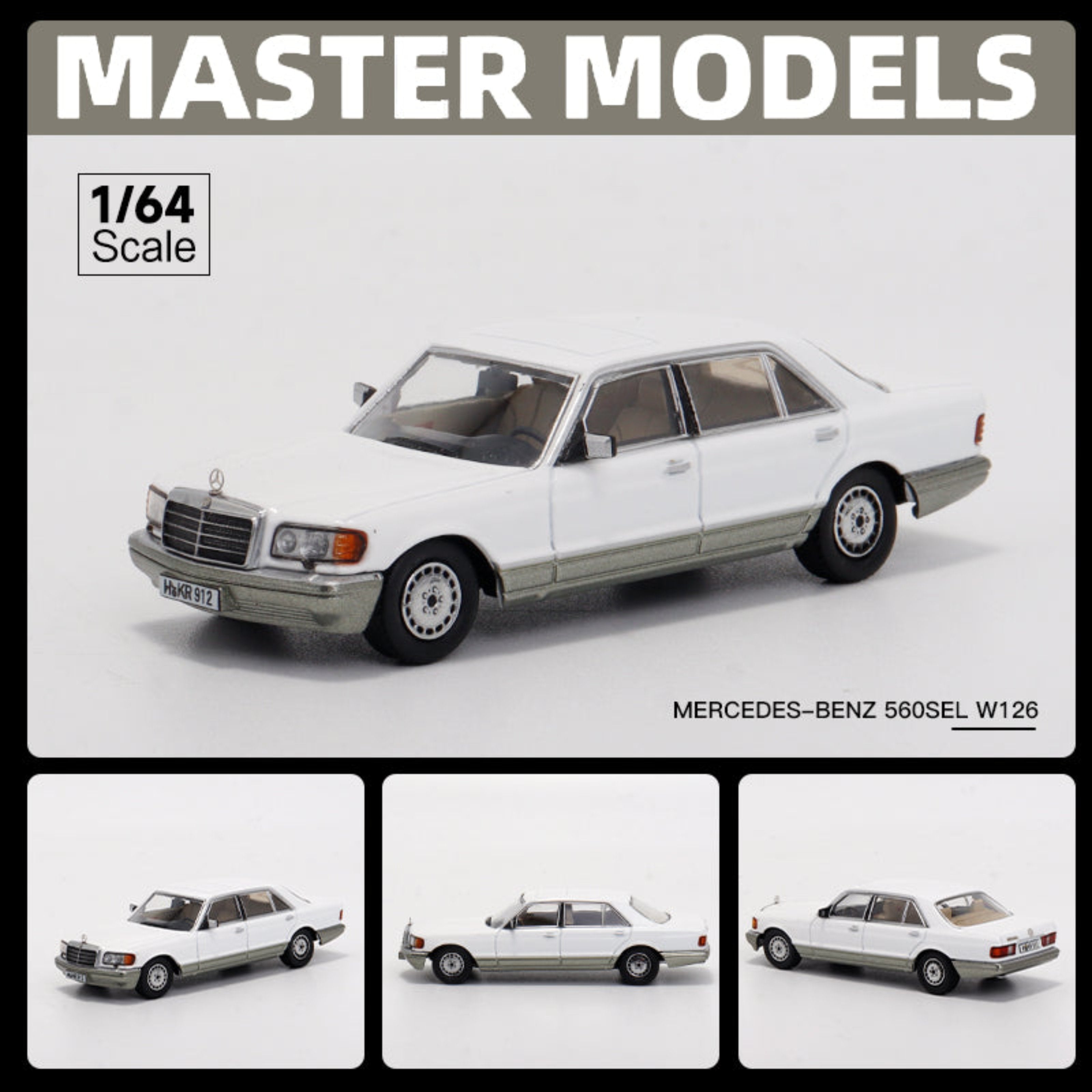 マスター 1/64 メルセデスベンツ 560SEL W126 白/銀 マスター 1/64 メルセデスベンツ 560SEL W126 白/銀 - メルカリ