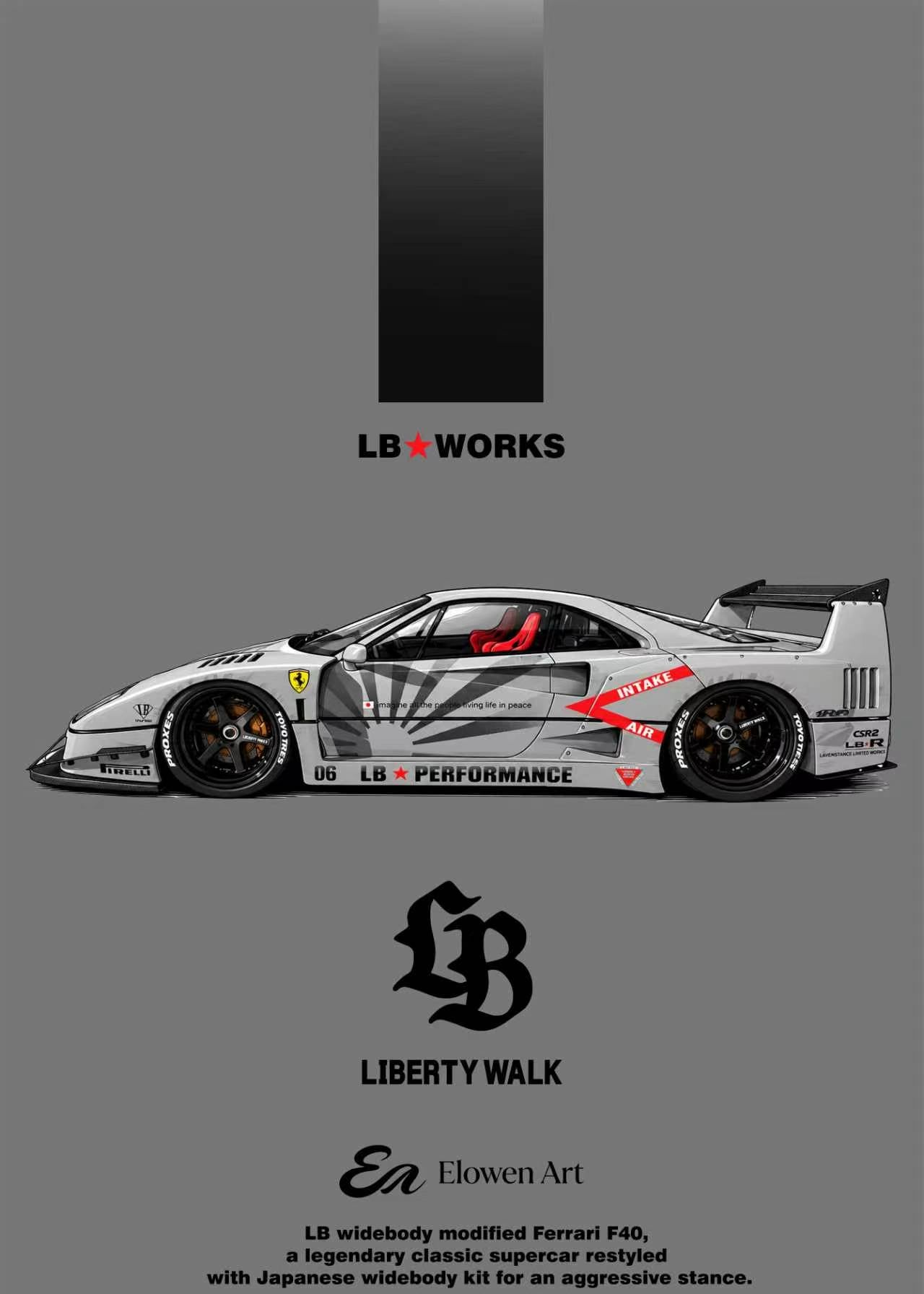 Preorder] Elowen Art 1:64 Ferrari F40 LBWK (6 Colours) – Horizon