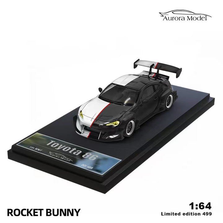 Aurora Model 1:64 Toyota Rocket Bunny GR 86 Black and White (2 Versions)