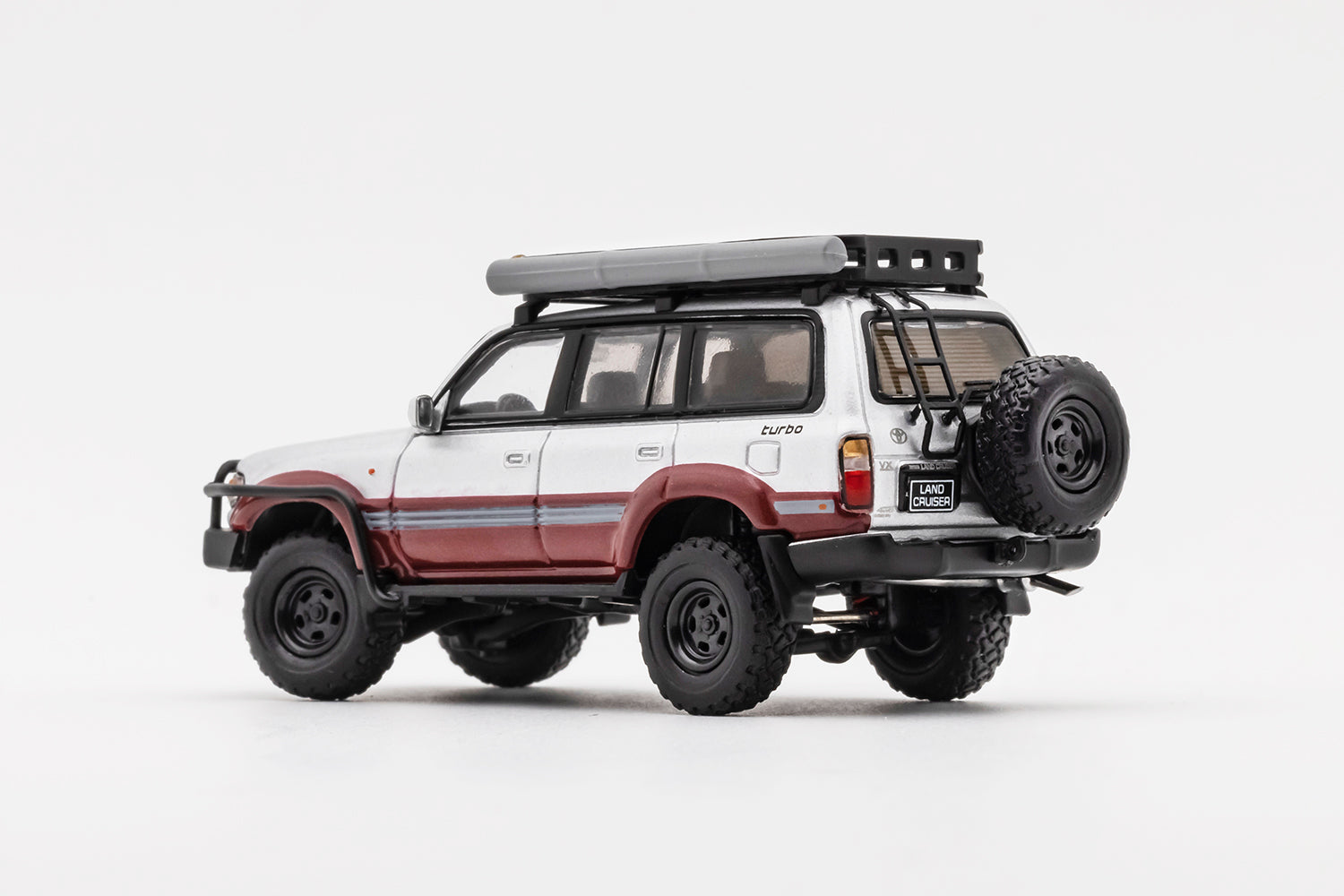 GCD 1:64 Toyota Land Cruiser 80 - LHD Silver/Red – Horizon Diecast