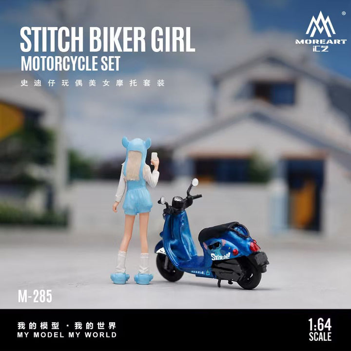 [Preorder] MoreArt 1:64 STITCH BIKER GIRL MOTORCYCLE SET MO222285