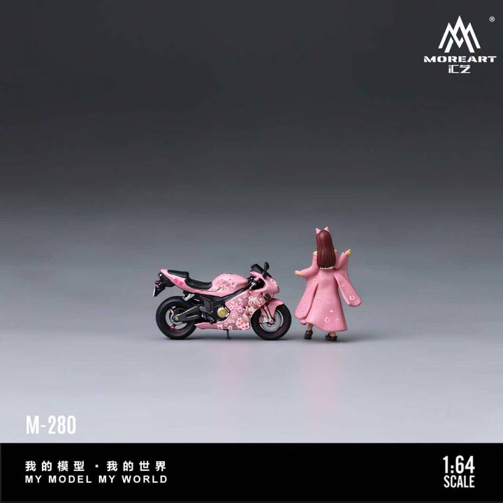 [Preorder] MoreArt 1:64 CHERRY BLOSSOM LIVERY MOTORCYCLE RIDER FIGURE SET MO222280