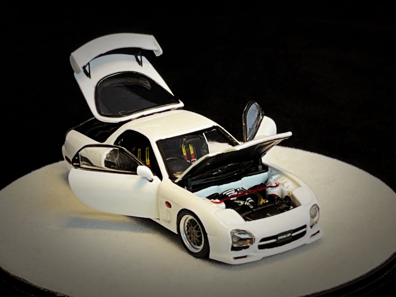 PGM RX7 1/64 白 GB PGM 1:64 White JDM RX-7 FD3S Round Racing Sports Model