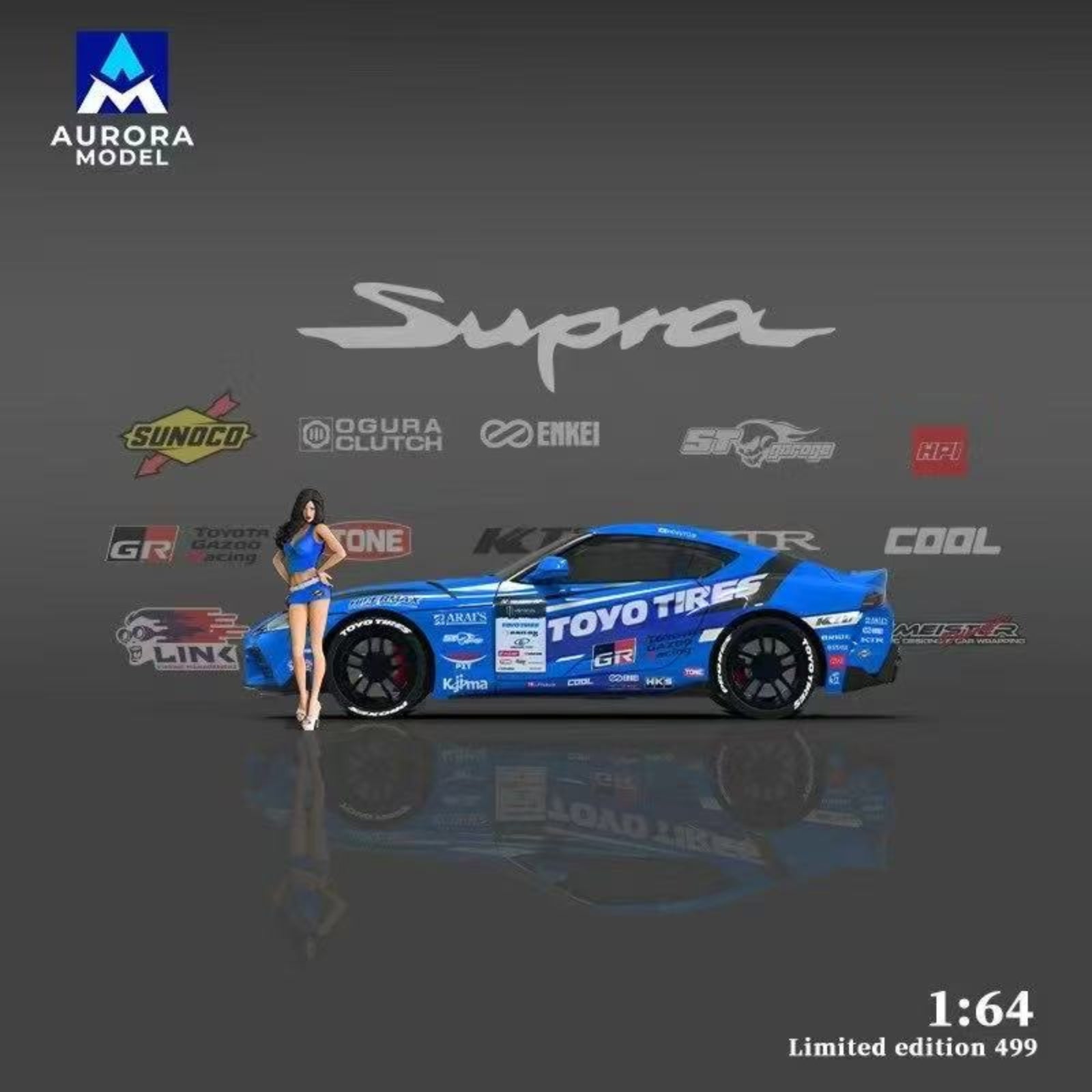Preorder] Aurora Model 1:64 Toyota Supra A90 Oriental Tires D1GP