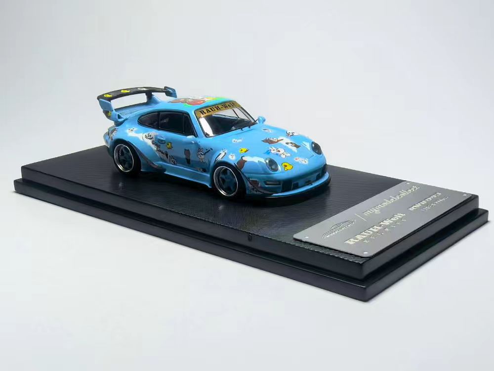 [Preorder] Model Collect 1:64 Porsche RWB993 High Wing Line Friends Cartoon Blue Livery MC640023I