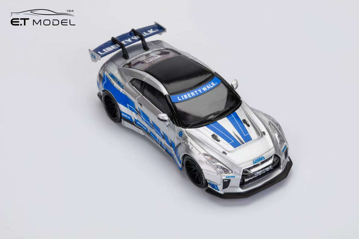 [Preorder] ET Model x Model Collect 1:64 Nissan GT-R R35 LB Widebody Modified 1.5 Version FNF Silver Blue