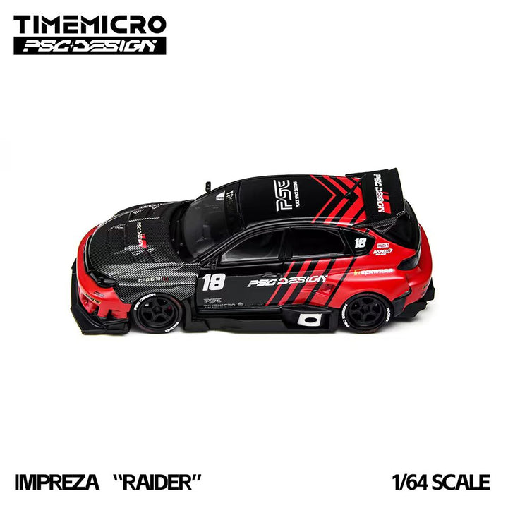 [Preorder] TimeMicro × PSC DESIGN 1:64 Subaru Impreza "Raider" Red &amp; Black TM648306