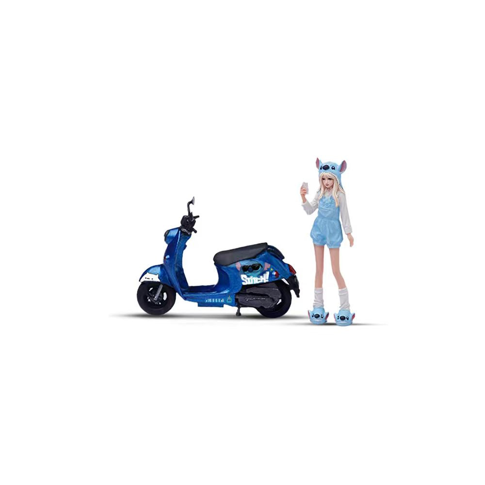[Preorder] MoreArt 1:64 STITCH BIKER GIRL MOTORCYCLE SET MO222285