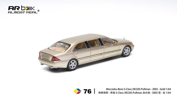 [Preorder] AR Box 1:64 Mercedes-Benz S-Class Pullman - 2002 - Gold 620412001