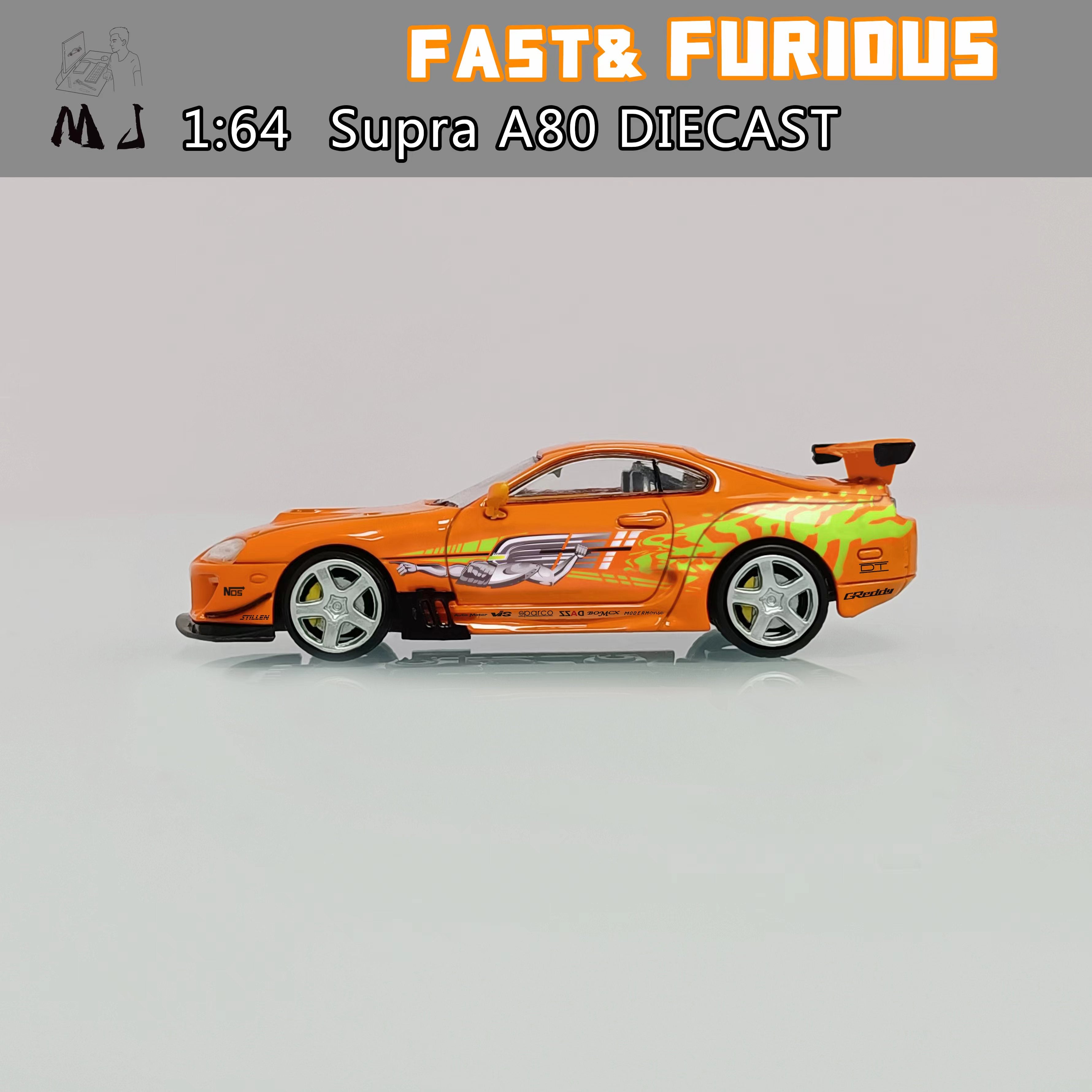 MJ Model 1:64 Toyota Supra (A80) - Fast & Furious in Orange