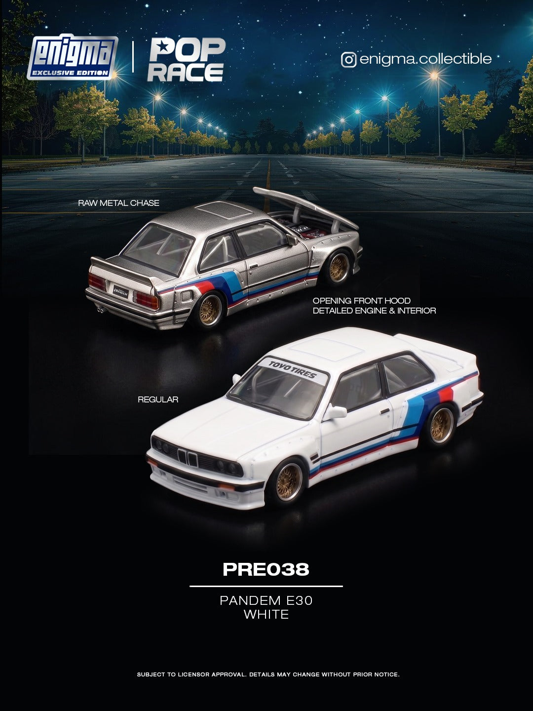 [Preorder] POPRACE 1:64 BMW Pandem E30 - White PRE038