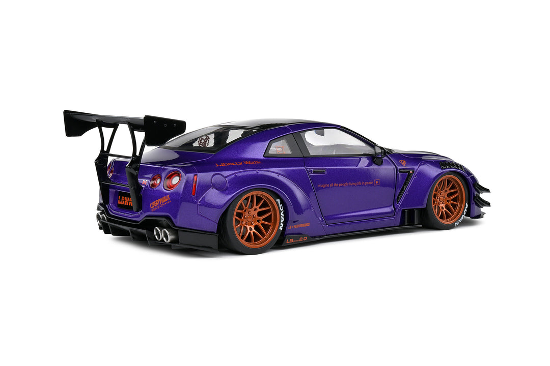 Solido 1:18 NISSAN GT-R (R35) W/ LIBERTY WALK BODY KIT 2.0 PURPLE 2022