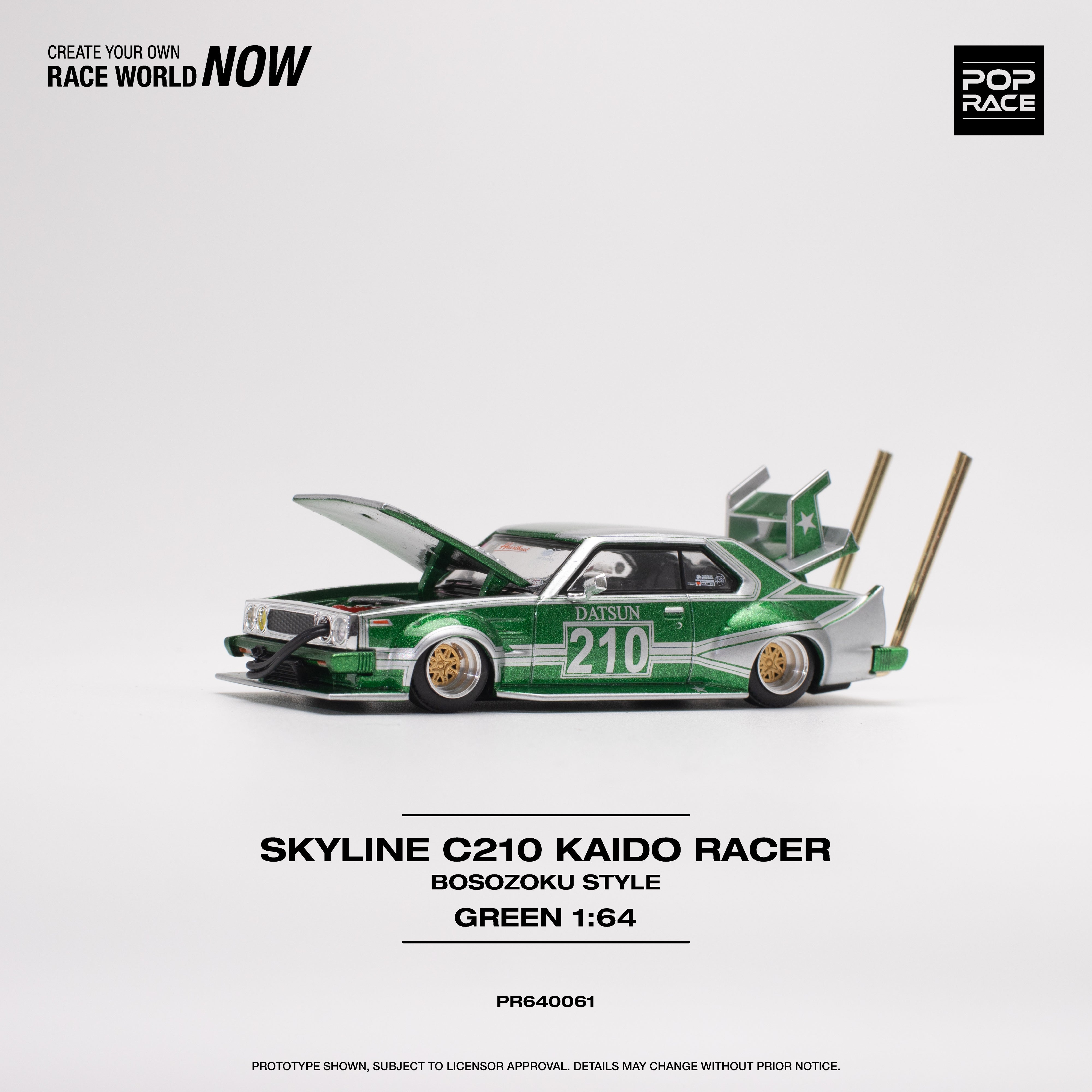 [Preorder] POPRACE 1:64 Skyline C210 Kaido Racer (BOSOZOKU STYLE)