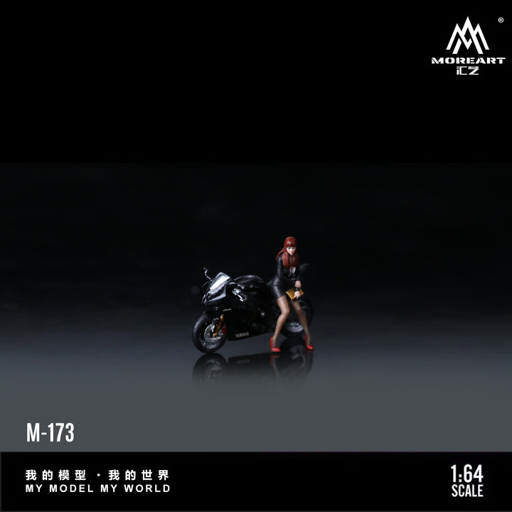 [Preorder] MoreArt 1:64 YAMAHA R6 BLACK PRETTY GIRL MOTORCYCLE DOLL MO222173