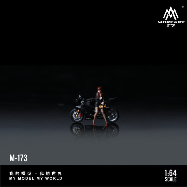 [Preorder] MoreArt 1:64 YAMAHA R6 BLACK PRETTY GIRL MOTORCYCLE DOLL MO222173
