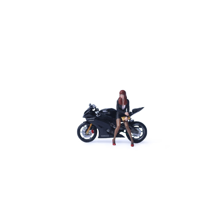 [Preorder] MoreArt 1:64 YAMAHA R6 BLACK PRETTY GIRL MOTORCYCLE DOLL MO222173