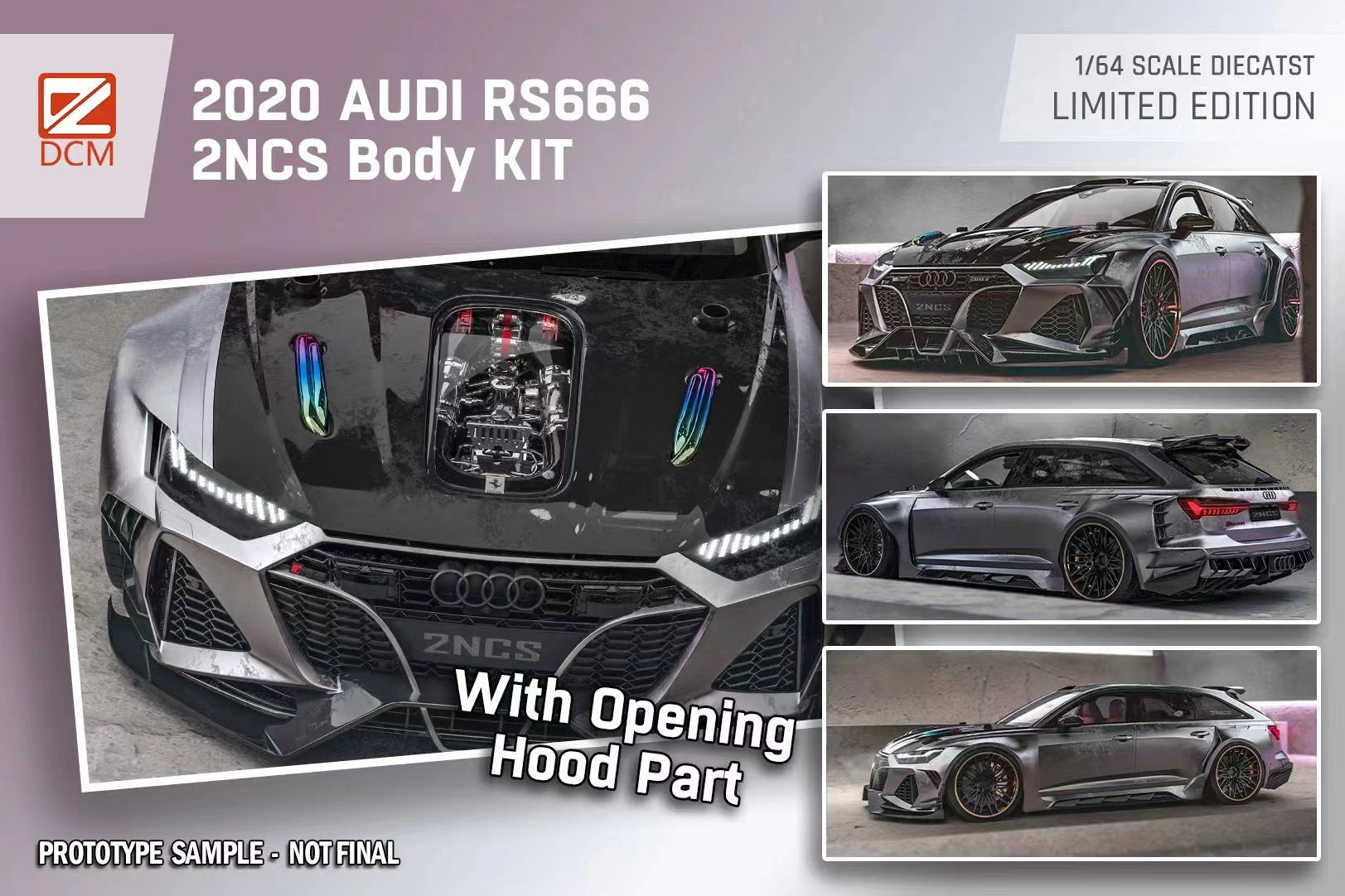 1/64 アウディ Audi RS666 改造 Modify GTR Preorder] DCM 1:64 Audi RS666 2NCS Body Kit – Horizon Diecast