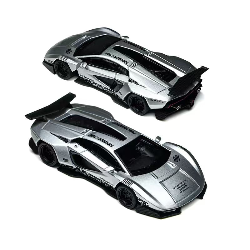 TimeMicro X PSC DESIGN 1:64 Lamborghini Countach “V” Ver. Silver