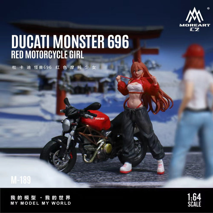 [Preorder] MoreArt 1:64 DUCATI MONSTER 69GRED MOTORCYCLE GIRL MO222189