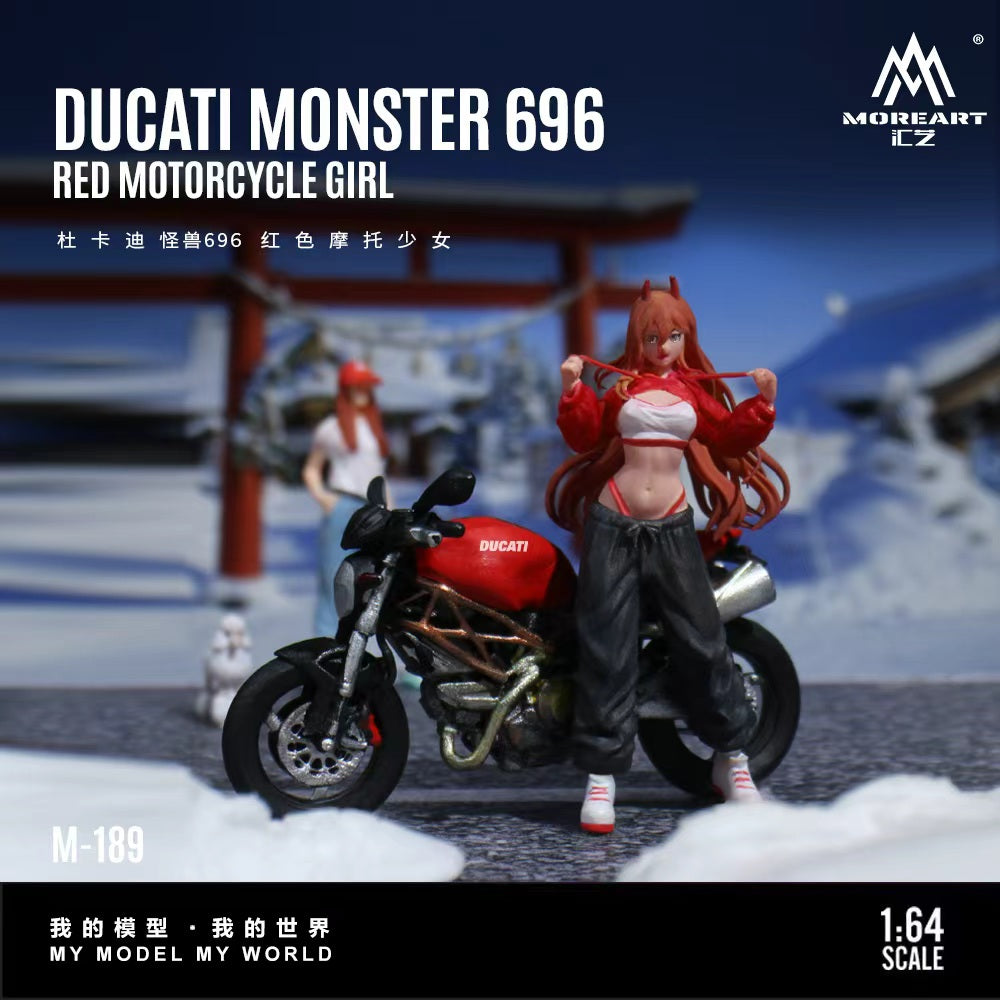 [Preorder] MoreArt 1:64 DUCATI MONSTER 69GRED MOTORCYCLE GIRL MO222189