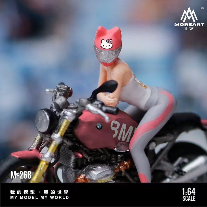[Preorder] MoreArt 1:64 BMW PINK CAT EAR FEMALE RIDER FIGURE SET MO222268