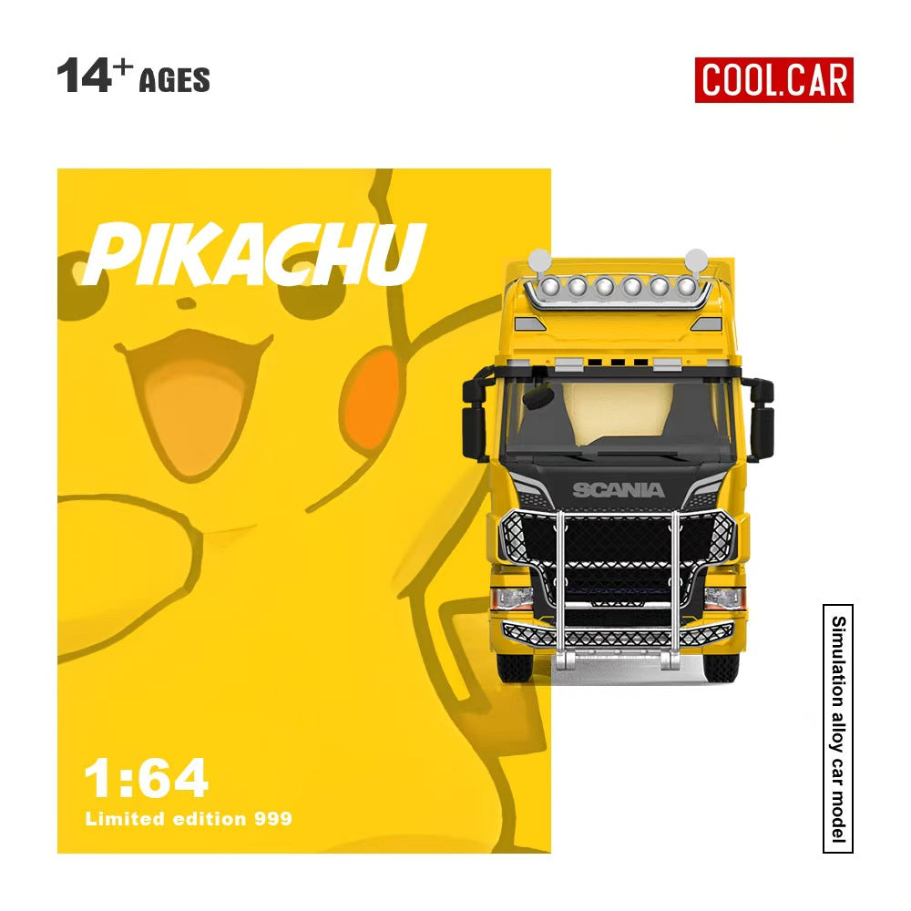 COOL CAR Scania コンテナトラック ピカチュウカラー 1/64 Cool Car 1:64 Scania Container Truck PIKACHU Livery CC644025