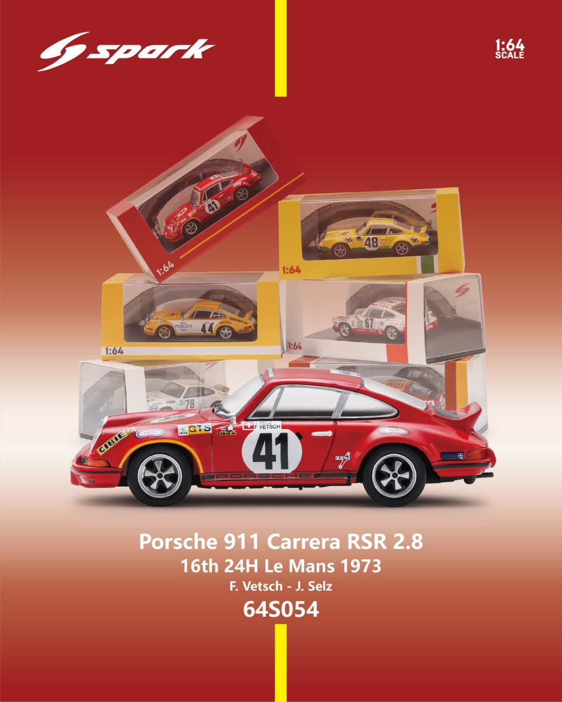 Preorder] Spark 1:64 Porsche 911 Carrera RSR (7 Colours) 64S020