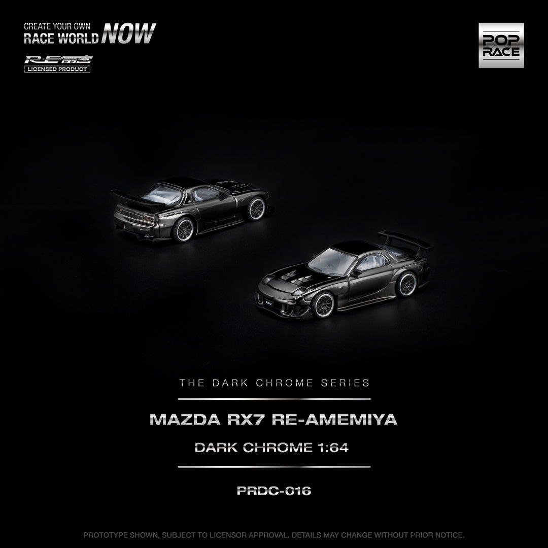 [Preorder] POPRACE 1:64 MAZDA RX-7 RE-AMEMIYA DARK CHROME PRDC016