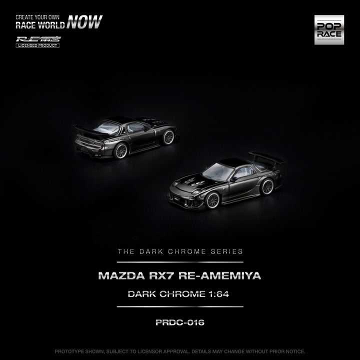 [Preorder] POPRACE 1:64 MAZDA RX-7 RE-AMEMIYA DARK CHROME PRDC016