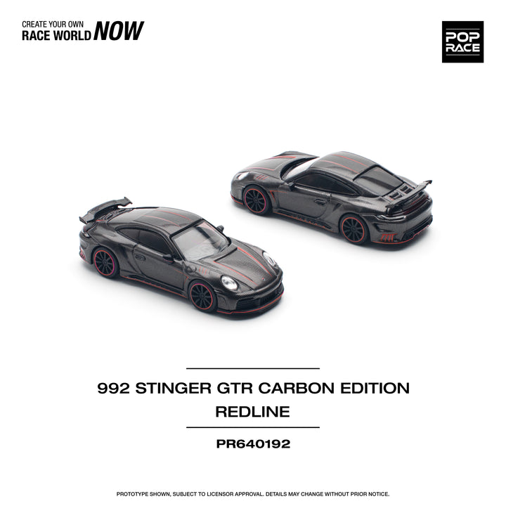 [Preorder] POPRACE 1:64 Porsche 992 STINGER GTR CARBON - REDLINE