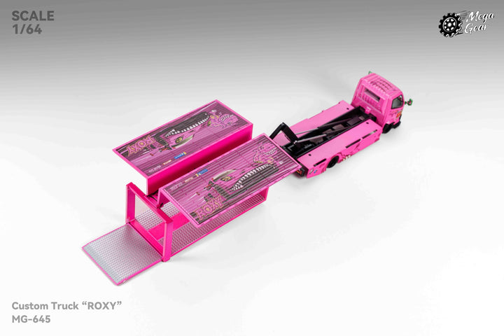 [Preorder] Mega Gear 1:64 Custom Box Truck - Green / Pink Dino (2 Versions)