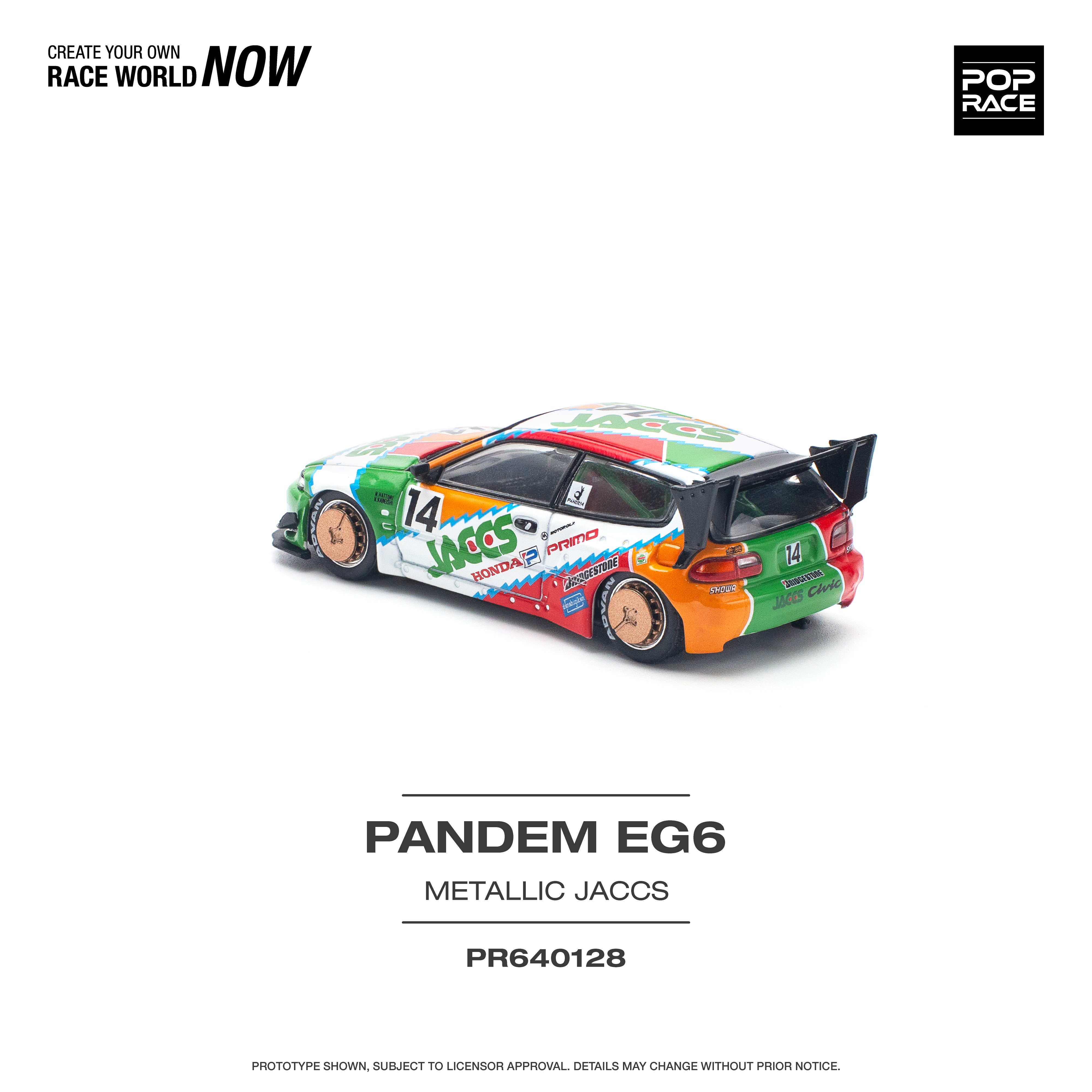 POPRACE 1:64 PANDEM CIVIC EG6 v1.5 JACCS PR640128 – Horizon Diecast