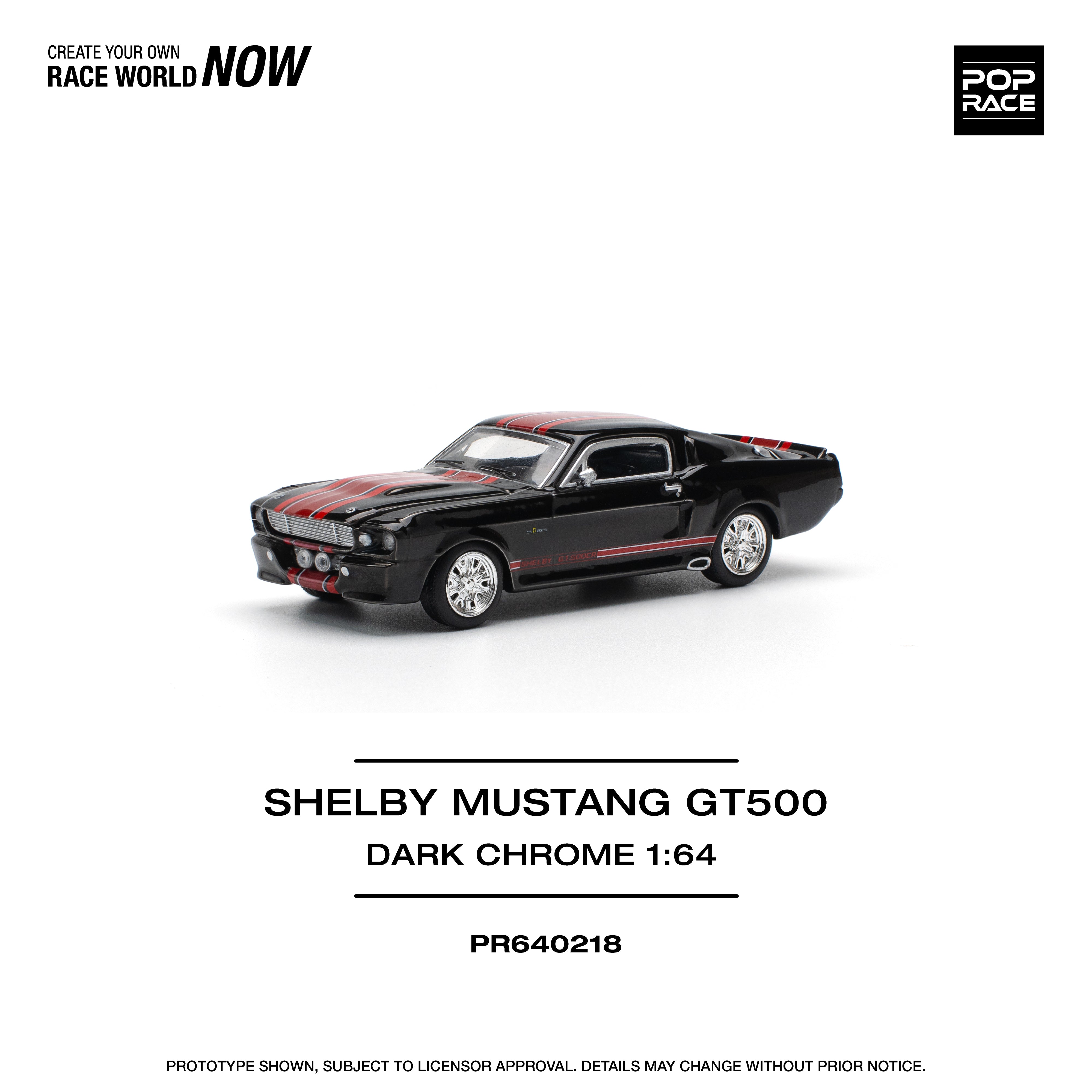 POPRACE 1:64 SHELBY MUSTANG GT500 DARK CHROME PR640218 – Horizon