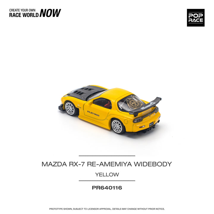 [Preorder] POPRACE 1:64 MAZDA RX-7 (FD3S) RE-AMEMIYA WIDEBODY YELLOW R640116