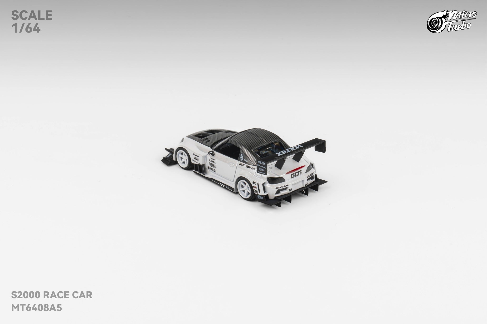 Microturbo 1:64 Custom Honda S2000 - Metallic White MT6408A5