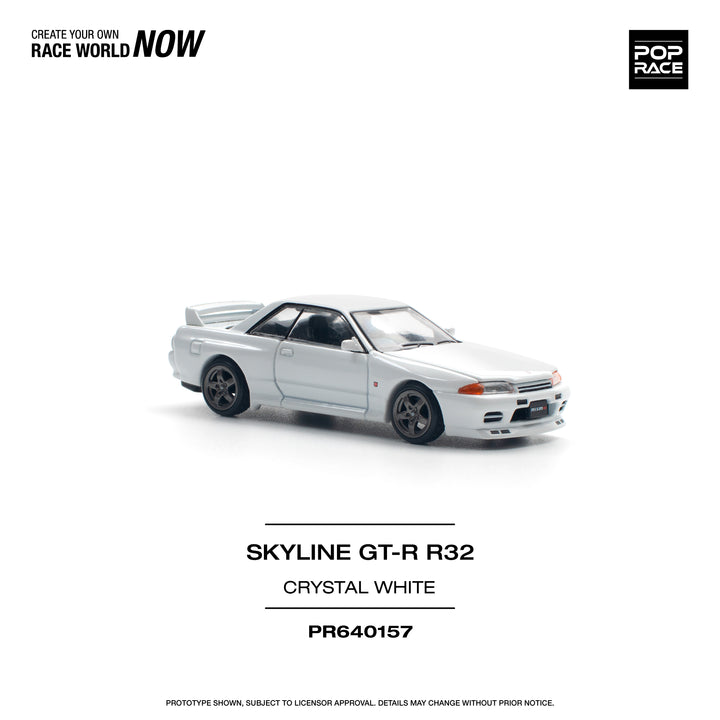 [Preorder] POPRACE 1:64 NISSAN SKYLINE GT-R R32 CRYSTAL WHITE