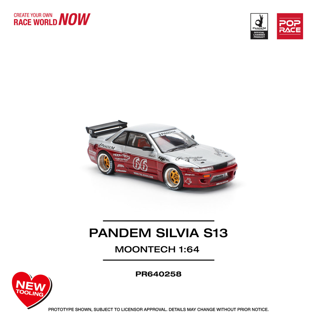 [Preorder] POPRACE 1:64 Panden Silvia S13 - Moontech Red PR640258