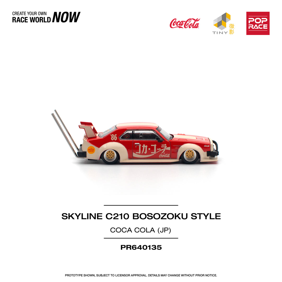 [Preorder] POPRACE 1:64 NISSAN SKYLINE C210 KAIDO RACER (BOSOZOKU STYLE) - COCA COLA JP