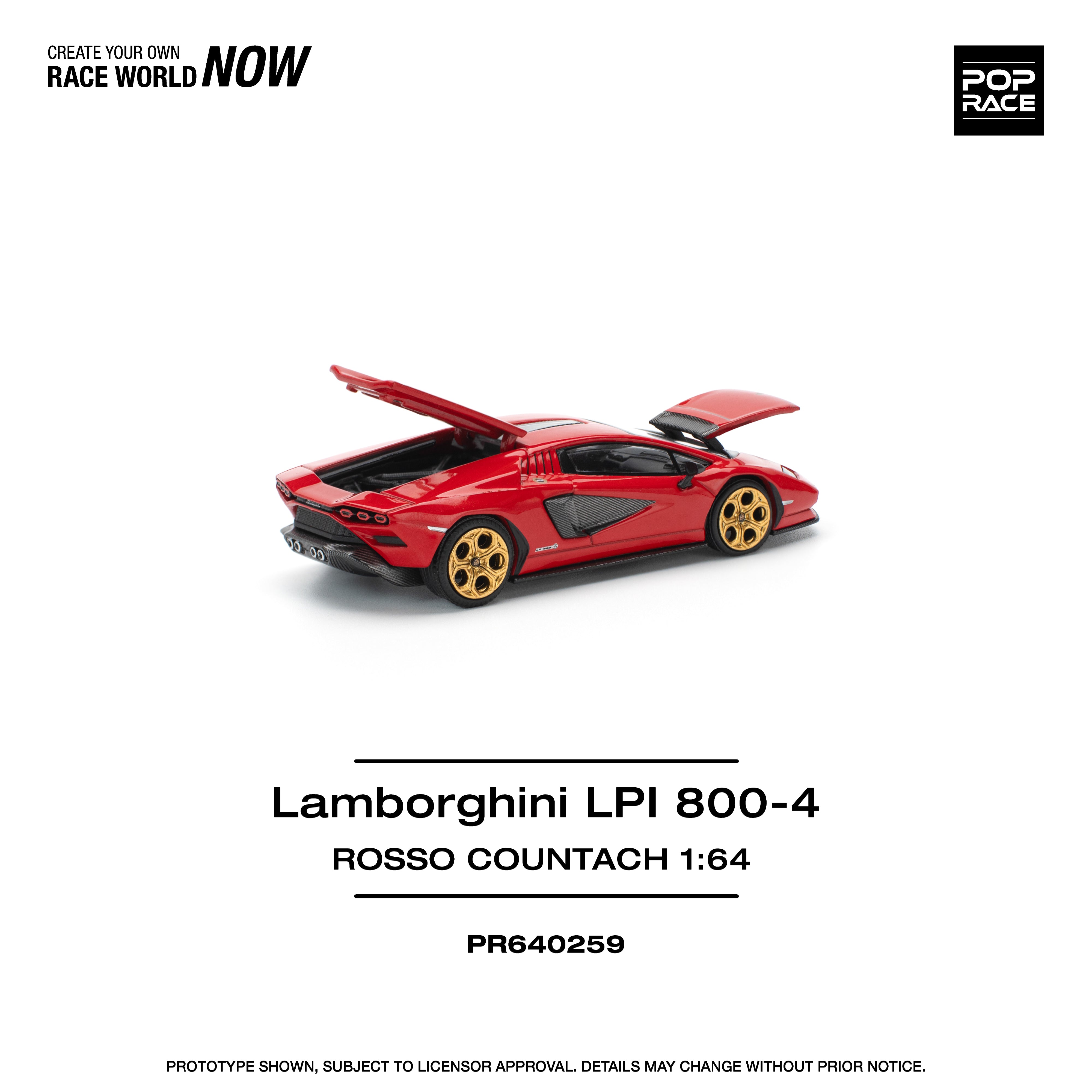 Preorder] POPRACE 1:64 Lamborghini Countach LPI:800 - Rosso