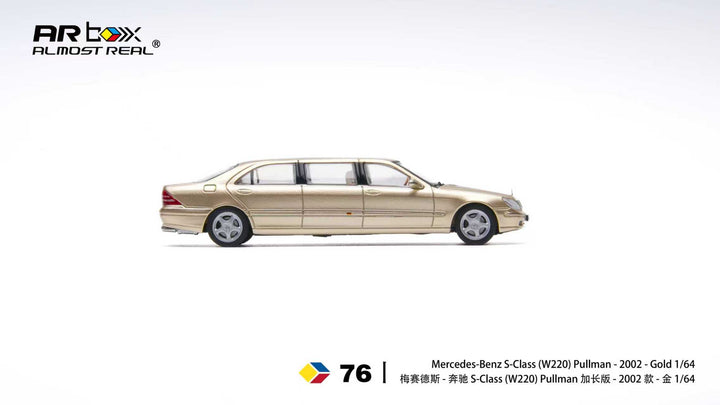 [Preorder] AR Box 1:64 Mercedes-Benz S-Class Pullman - 2002 - Gold 620412001